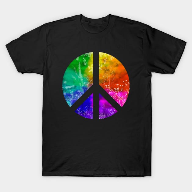 colorful Peace Symbol T-Shirt by Hispaniola-Fineart